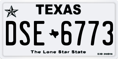 TX license plate DSE6773