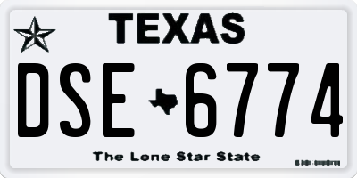 TX license plate DSE6774