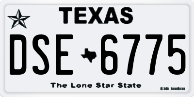 TX license plate DSE6775