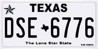 TX license plate DSE6776