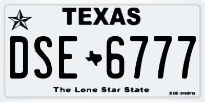 TX license plate DSE6777