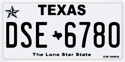 TX license plate DSE6780