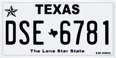 TX license plate DSE6781