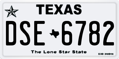 TX license plate DSE6782