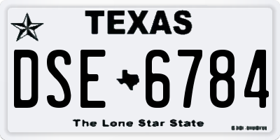 TX license plate DSE6784