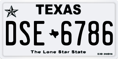 TX license plate DSE6786