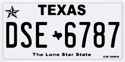 TX license plate DSE6787