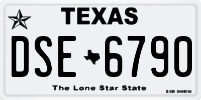 TX license plate DSE6790