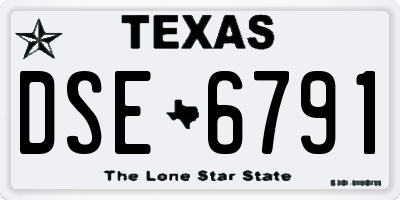 TX license plate DSE6791