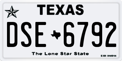 TX license plate DSE6792