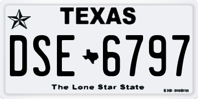 TX license plate DSE6797