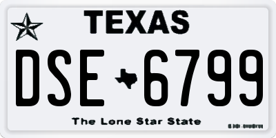 TX license plate DSE6799