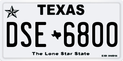 TX license plate DSE6800