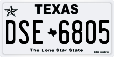 TX license plate DSE6805