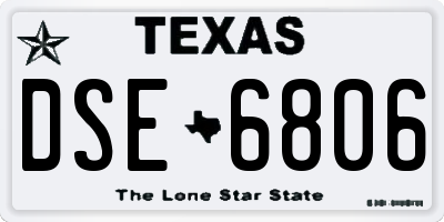 TX license plate DSE6806