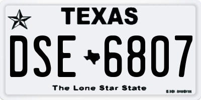 TX license plate DSE6807