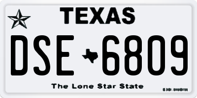 TX license plate DSE6809