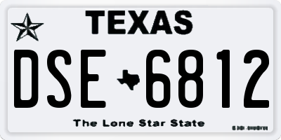 TX license plate DSE6812