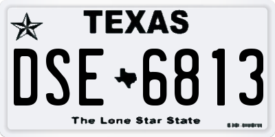 TX license plate DSE6813