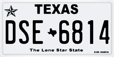 TX license plate DSE6814