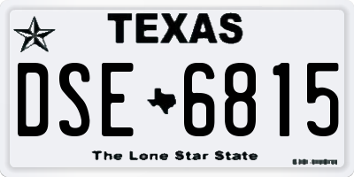 TX license plate DSE6815