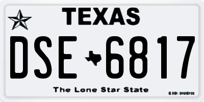 TX license plate DSE6817