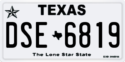 TX license plate DSE6819