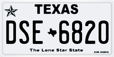 TX license plate DSE6820