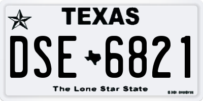 TX license plate DSE6821