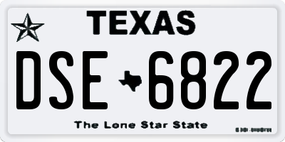 TX license plate DSE6822