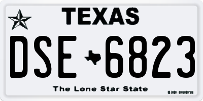 TX license plate DSE6823