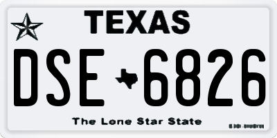 TX license plate DSE6826