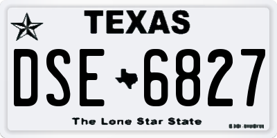 TX license plate DSE6827