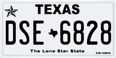 TX license plate DSE6828