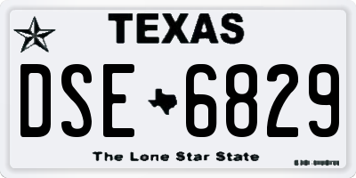 TX license plate DSE6829