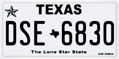 TX license plate DSE6830