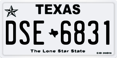 TX license plate DSE6831