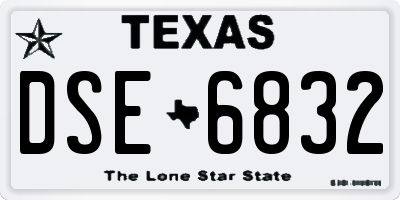 TX license plate DSE6832