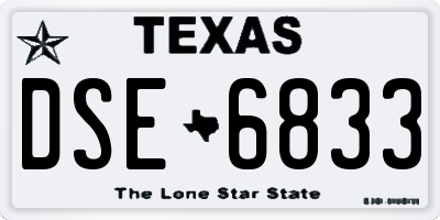 TX license plate DSE6833