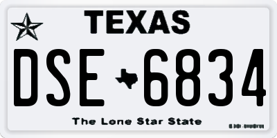 TX license plate DSE6834