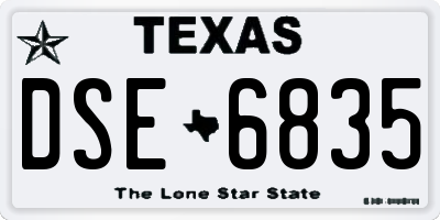 TX license plate DSE6835