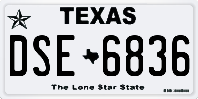 TX license plate DSE6836