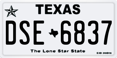 TX license plate DSE6837