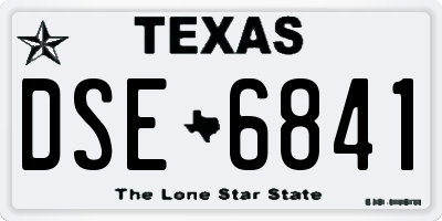 TX license plate DSE6841