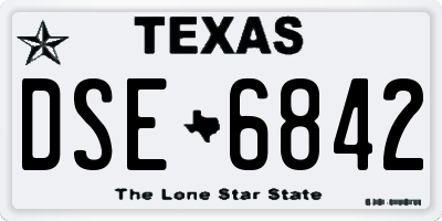 TX license plate DSE6842