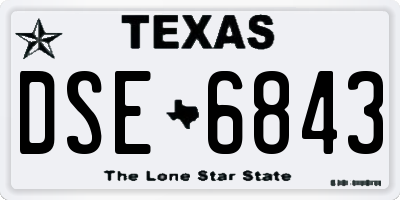 TX license plate DSE6843