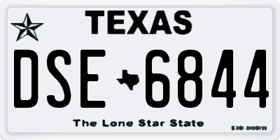 TX license plate DSE6844