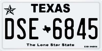 TX license plate DSE6845