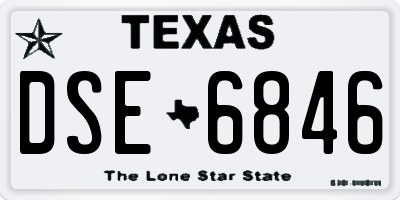 TX license plate DSE6846