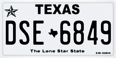 TX license plate DSE6849